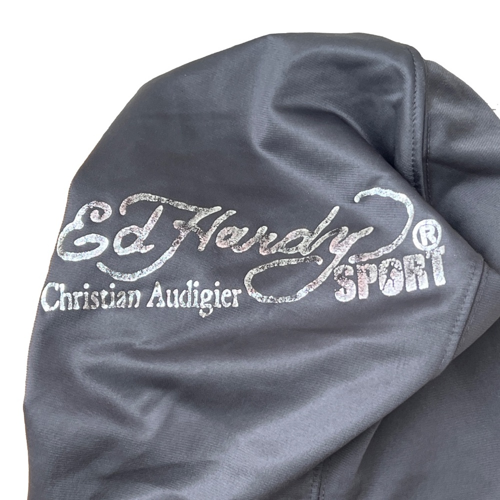 Ed Hardy Vintage Sport Embroidered Tiger Zip Jacket Hoodie - Picture 5 of 11